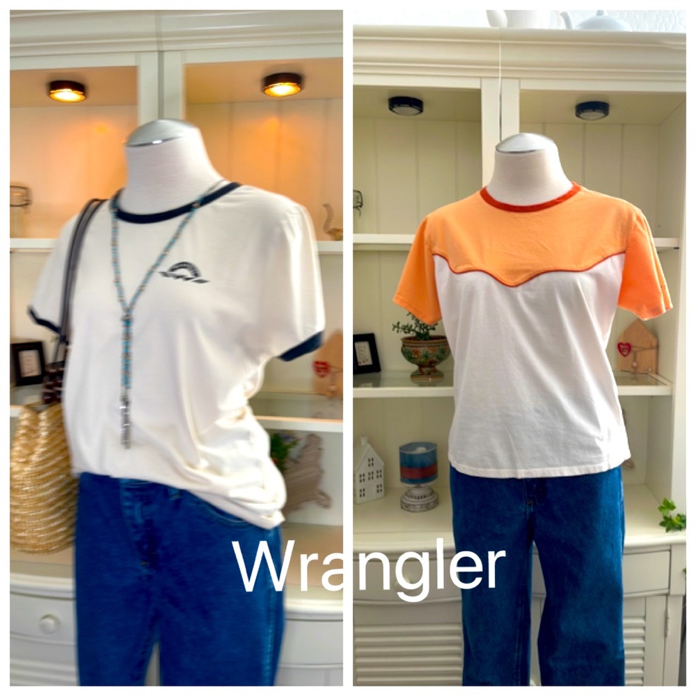 Wrangler White and Orange T-Shirts